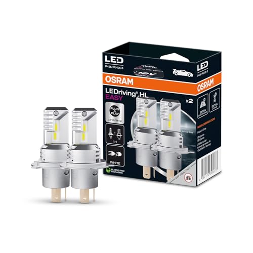 Osram Ledriving Hl Easy ≜ H4/H19, Lampada Led Abbaglianti E Anabbaglianti, Bianco Freddo 6500K, Nessun Accessorio Necessario, Solo Per Uso Fuoristrada