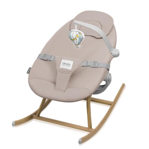 Lionelo Dalia Rocker Sdraietta A Dondolo Fino A 9 Kg, Sdraietta Neonati Con Arco E Giocattolo, Dondolo, Inclinazione Regolabile, Cinture Di Sicurezza