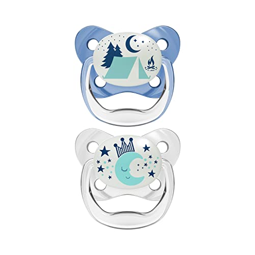 Dr. Brown'S Ciuccio Nocturno In Silicone Prevent T2 6-18 Mesi Blu 2 Unità