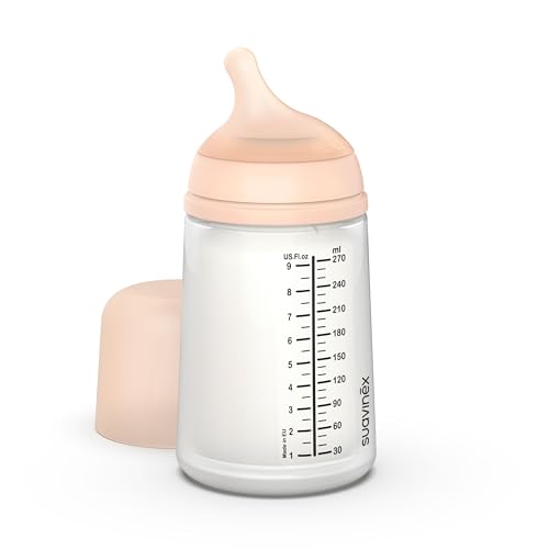 Suavinex - Biberon Anticolica Zero Zero, 0+ Mesi, 270Ml - Tettarella Per Allattamento Soft, Flusso Medio