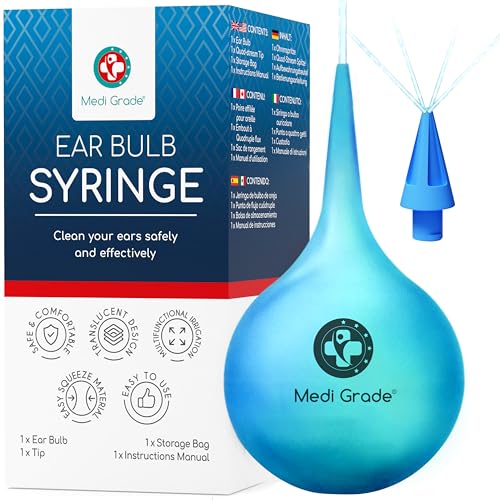 Kit Pulisci Orecchie Da 75Ml, Kit Per Pulizia Orecchie Con Punta A Getto Quadruplo, Kit Togli Cerume Orecchie Con Siringa A Bulbo, Siringhe Auricolari