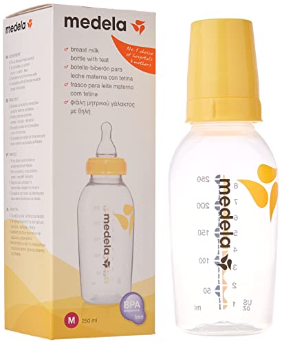 Medela 008.0136 Biberon Con Tettarella Per Flusso Medio, 250 Ml