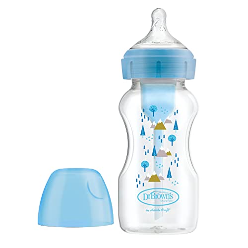 Dr. Brown'S Biberon Anticocolici Bocca Larga Options+ 270Ml Blu - Foresta Biberon +0 Mesi