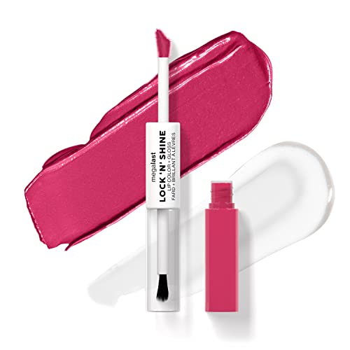Wet N Wild Megalast Lock N' Shine, Dual-Ended Lip Color And Clear Gloss, Vitamin E And Jojoba Oil Enriched Formula, Irresistable Shade