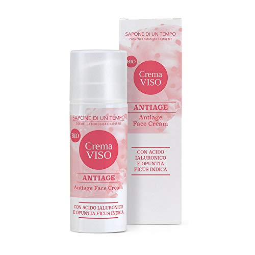 Sapone Di Un Tempo Crema Viso Ecobio Antiage - 50 Ml - Con Acido Ialuronico Ed Estratto Di Fico D’India