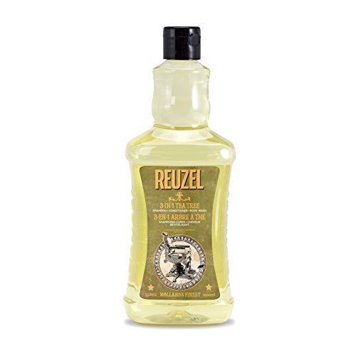 Reuzel Shampoo Tea Tree 3-In-1 - Lava Capelli E Corpo - Lenisce E Idrata La Pelle - Ideale Per Cura Del Cuoio Capelluto - Facile Da Risciacquare - Uti