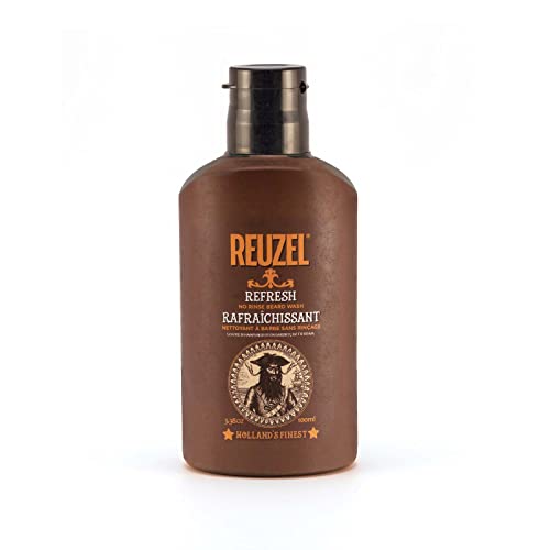 Reuzel Refresh No Rinse Beard Wash - Instantly Freshens Beard - Softens And Hydrates Beard - Emergency Shower In A Bottle - Freshens The Beard And Kee
