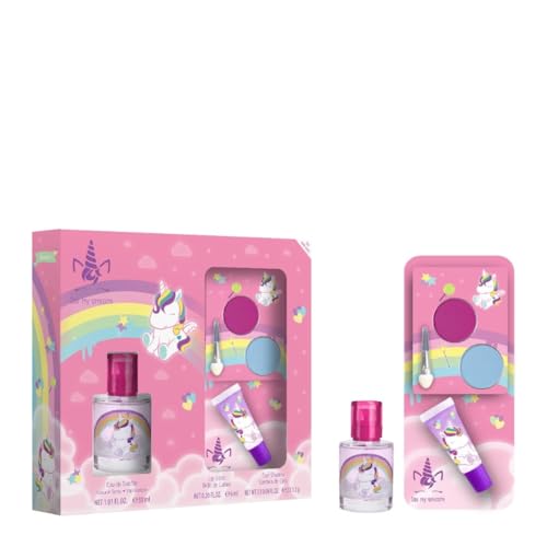Eau My Unicorn - Set Regalo Per Bambini Con Eau De Toilette, Lucidalabbra, Palette Di Ombretti + Pennello, Set Regalo Vegano E Approvato Fsc