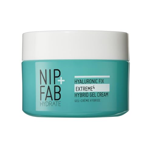 Nip+Fab Hyaluronic Fix Extreme4 2% Hydration Hybrid Gel Cream | 50 Ml | Per Il Viso Idratante Anti-Età Per Linee Sottili E Rughe | Cura Della Pelle |