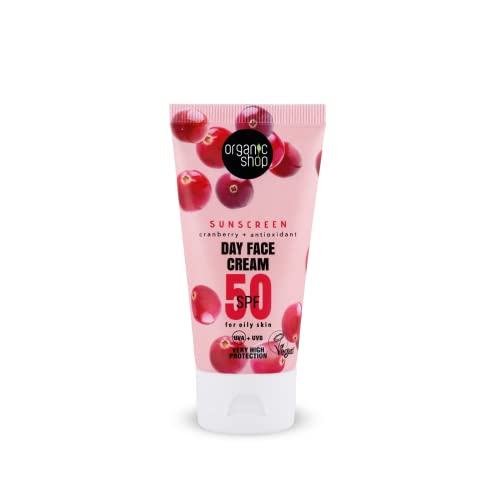 Organic Shop 50 Spf Oily Skin Sunscreen Day Face Cream 50Ml