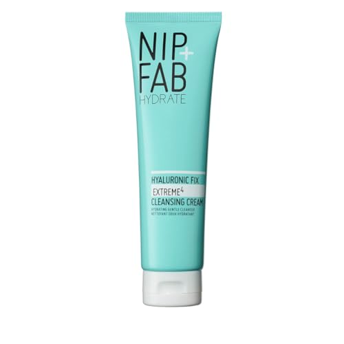 Nip + Fab Hyaluronic Fix Extreme4 Cleansing Cream | 150 Ml | Pulizia Delicata | Pulizia Del Viso | Anti-Aging | Idratante Per Pelle Secca/Sensibile |
