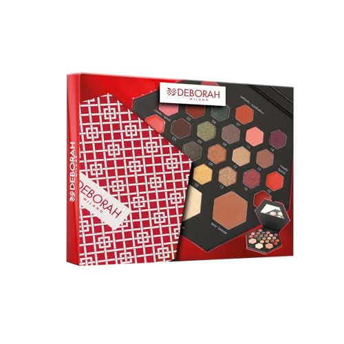 Deborah Milano - Trousse Set Regalo Donna Make Up Beauty Gift N.2 Small Toni Caldi, Include Palette Di Ombretti, Gloss, Rossetti E Polveri Viso Dai Di