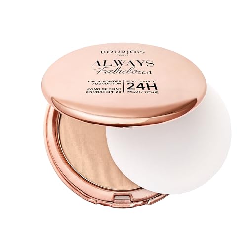 Bourjois Always Fabulous, 300 Rose Sand, Fondotinta Compatto In Polvere, Formula Leggera, Lunga Tenuta Fino A 24 Ore, Spf 20, Acido Ialuronico, Finish