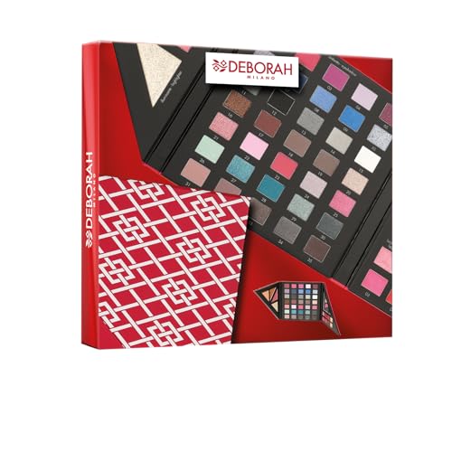 Deborah Milano - Trousse Set Regalo Donna Make Up Beauty Gift N.3 Medium Toni Freddi, Include Palette Di Ombretti, Gloss, Rossetti E Polveri Viso Dai 