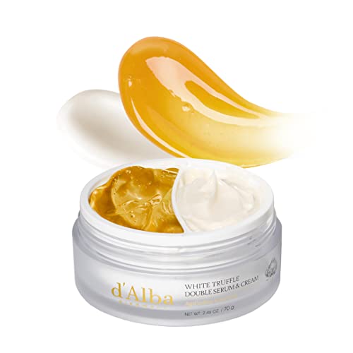 D'Alba Double Serum & Cream Siero E Crema Personalizzabile Al Tartufo Bianco Italiano, Skincare Vegano Coreano, Crema Con Tartufo Bianco 2 In 1, Adatt
