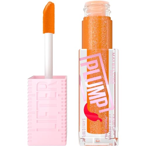 Maybelline New York, Lucidalabbra Rimpolpante, Arricchito Con Peperoncino E 5% Di Maxi-Lip, Lifter Plump, Tonalità: 008 Hot Honey