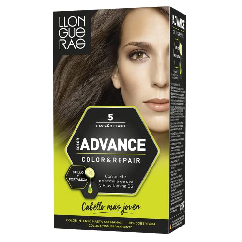 Llongueras Tintura Per Capelli, Color Advance Hair Colour, 200 Gr, 5-Light Brown