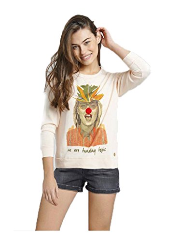 Dear Tee - Felpa Multicolore Ragazza Sweat, Colore: Rosa Pallido (M, Salmone.