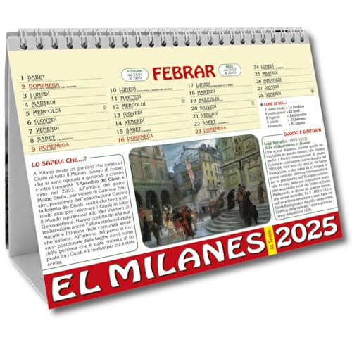 El Milanes 2025. Calendario Da Tavolo