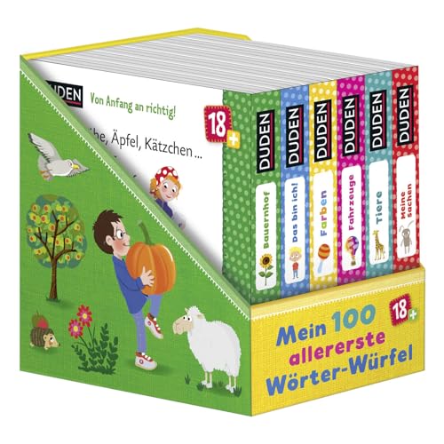 Duden 18+: 100 Allererste Wörter-Würfel: 6 Mini-Bücher