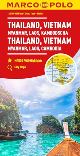 Thailand, Vietnam, Laos, Cambodia Marco Polo Map: Myanmar, Laos, Kambodscha
