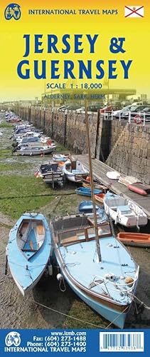 Touristische Karte Jersey & Guernsey: Doppelseitig Jersey 18T. Guernsey 18T. Mit Plan Alderney, Sark, Herm 1:18000