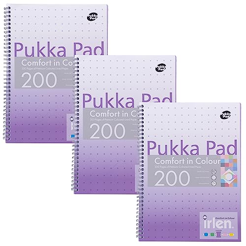 Pukka Pad, Irlen Jotta Pad - Blocco Note Formato A4, 200 Pagine, 80 G/M², Carta Colorata A Righe, Certificata Fsc, Progettato Per Difficoltà Di Percez