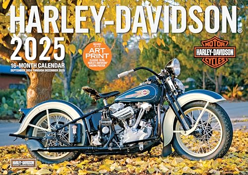 Harley-Davidson 17X12 2025: 16-Month Calendar--September 2024 Through December 2025