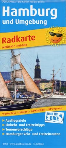 Hamburg And The Surrounding Area: Radkarte Mit Ausflugszielen, Einkehr- & Freizeittipps, Wetterfest, Reissfest, Abwischbar, Gps-Genau