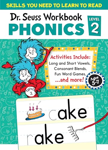 Dr. Seuss Phonics Level 2 Workbook: A Phonics Workbook To Help Kids Ages 5-7 Learn To Read (For Kindergarten And 1St Grade)