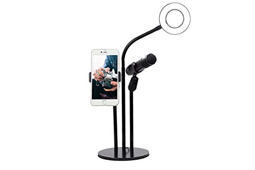 Anello Luminoso Led 9 Cm Supporto Cellulare Da Tavolo Microfono