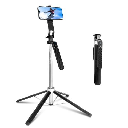 Romon Bastone Selfie Di 180Cm, Selfie Stick Quad Tripod, Supporto Estensibile Di Rotazione Di 360° Con Compatibile Con Il Telefono Di Androide Di Ipho