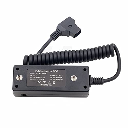 D-Tap Power Splitter Da 1 A 4 Convertitore Adattatore Cc Usb P-Tap, Montaggio A Vite Da 1/4 '' Per Batteria V-Lock E Fotocamera (4D-Tap-Dc)