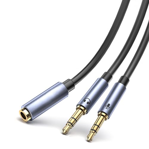 Tymyp Splitter Audio, Adattatore Per Cuffie, Splitter Audio, Splitter Per Cuffie 0,3 M (Doppio 3,5 Mm Maschio A Femmina Da 3,5 Mm), Adattatore Per Cuf