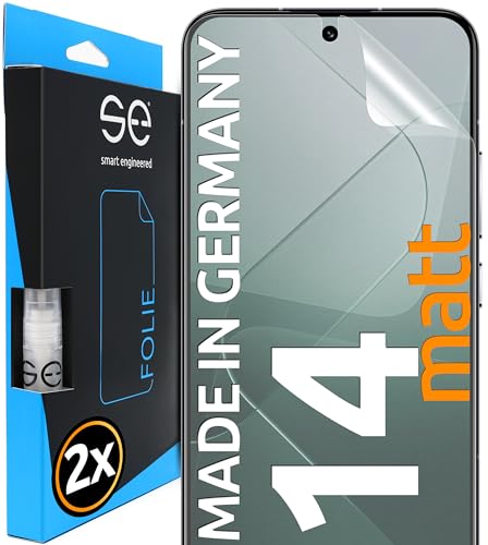 Smart Engineered S.E Per Xiaomi 14 Pellicola Protettiva Antiriflesso – 2 Pellicole In Set Dalla Germania, Xiaomi 14 Pellicola Opaca Pellicola Protetti
