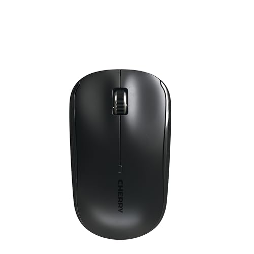 Cherry Mw 2200, Mouse Senza Fili Per Computer Portatili, 2,4 Ghz, Ambidestro, 1300 Dpi, Rotellina Cromata, Inclusa Borsa Per Il Trasporto, A Batteria,