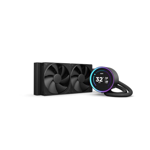 Nzxt Kraken Elite 240 - Raffreddatore A Liquido Per Cpu Aio - Radiatore Da 240 Mm - 2 Ventole F120P - Display Lcd Ips Da 2,72” Personalizzabile - Inte