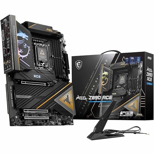 Msi Scheda Madre Meg Z890 Ace, Atx, Supporta Processori Intel Core Ultra (Serie 2), Lga 1851-110A Sps Vrm, Memoria Ddr5 (9200+Mt/S Oc), Pcie 5.0 E 4.0