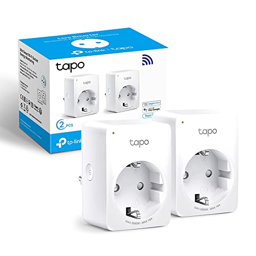 Tp-Link Tapo P110 (Confezione Da 2 Pezzi) Presa Intelligente Con Monitoraggio Energia, Smart Plug Compatibile Con Alexa, Monitora Il Consumo Di Energi