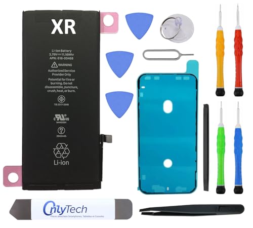 Onlytech Batteria Di Ricambio Premium Per Iphone Xr - 2942 Mah, Identico All'Originale, Kit 12 Strumenti Professionali E Adesivo Schermo Inclusi