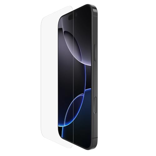 Belkin Screenforce Temperedglass Pellicola Protettiva Per Iphone 16 Pro Max,Trasparente, Antigraffio, Durezza 9H, Incl. Supporto Per Un'Applicazione S