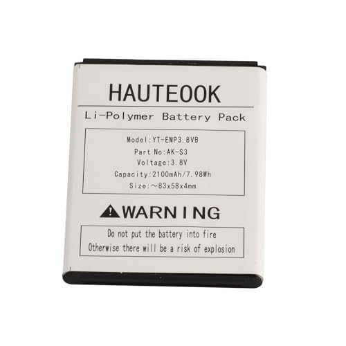 Hauteook Batteria 3.8V 2100Mah Li-Polymer Sostituisce Emporia Ak-S3 Per Telefoni Cellulari Smartphone Anziani
