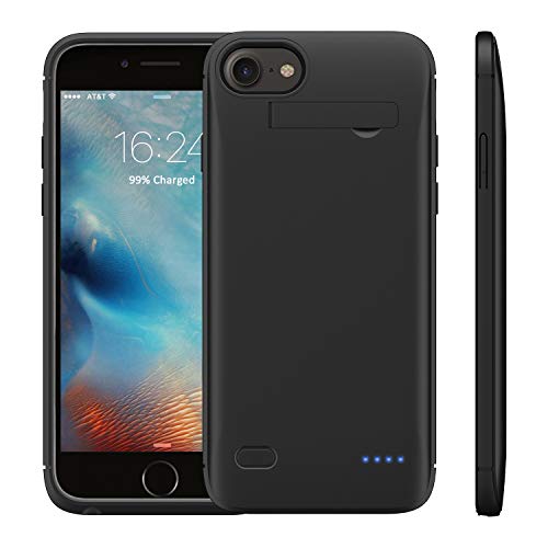Weluv Custodia Per Batteria F.Iphone 6 6S 7 8 Se 2020, 4000 Mah, Con Supporto, Batteria Ultra Sottile, Custodia Di Ricarica, Custodia Protettiva Backu