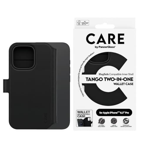 Care By Panzerglass® Custodia A Portafoglio Per Apple Iphone 16 Pro Lussuosa Sensazione Simile Alla Pelle, Blocco Rfid, Portafoglio Sottile E Resisten