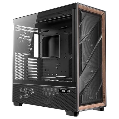 Antec Flux Pro Full Tower - Custodia Da Gioco In Vetro Temperato, Colore: Nero/Legno