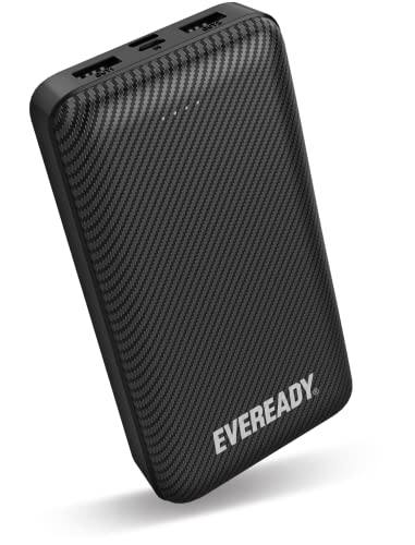 Eveready - Batteria Esterna Da 20000 Mah + Cavo Usb-A/Micro-Usb, Batteria Esterna Per Telefono E Tablet, Colore: Nero