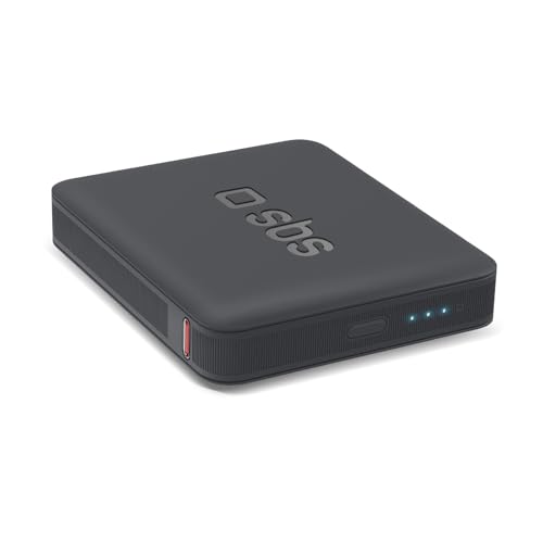 Sbs Power Bank 5000 Mah Piccolo E Compatto, Porta Usb-C Power Delivery, 10W, Ottimale Per Smartphone, Iphone, Tablet, Speaker, Auricolari, Kindle, Ner