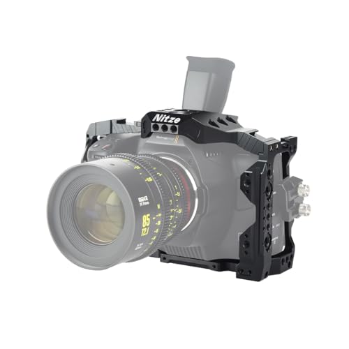 Nitze Bmpcc 6K Pro Gabbia Per Blackmagic Design Pocket Cinema Camera 6K Pro, Gabbia Completa/Metà Gabbia Intercambiabile - T-B02A