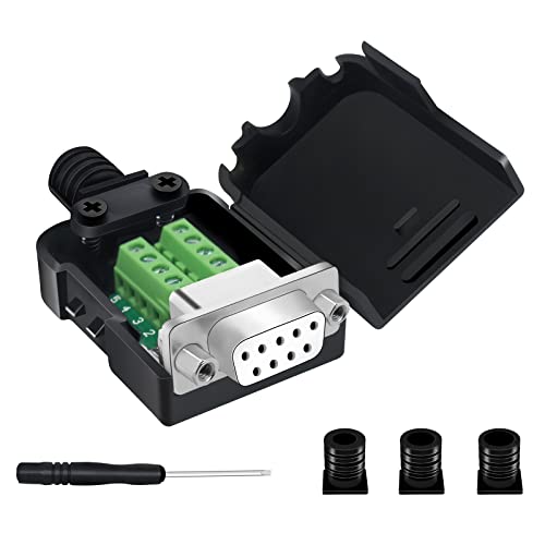 Yiovvom Connettore Db9 Breakout, Db9 Rs232 D-Sub Femmina Senza Saldatura, Adattatore Seriale A Porta A 9 Pin Bianco Per Modulo Di Segnale Connettore T