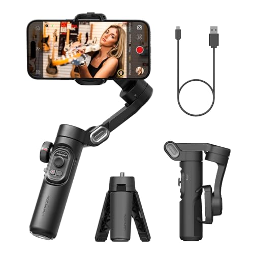 Aochuan Stabilizzatore Gimbal Del Telefono 3-Axis Smartphone Gimbal Pieghevole Per Iphone Gimble Con Ruota Di Messa A Fuoco Tiktok Youtube Vlog Stabil